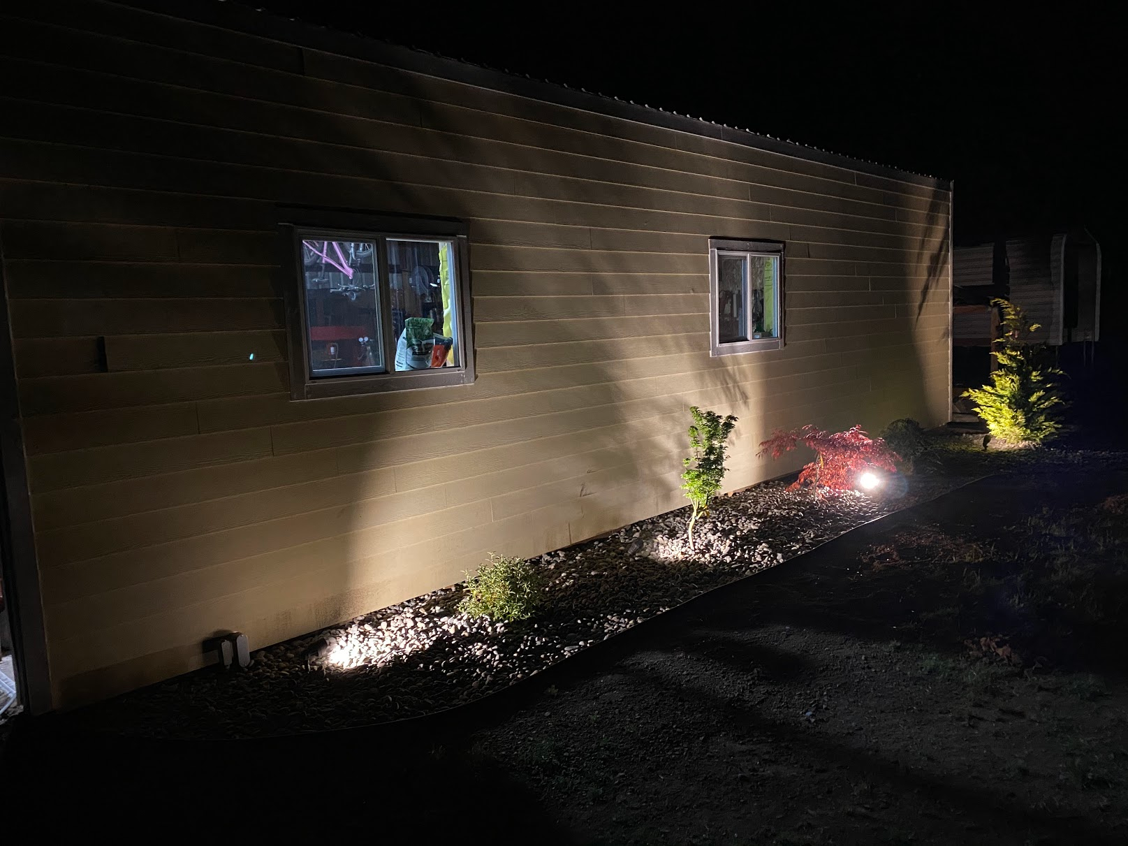 Landscape lighting installation project