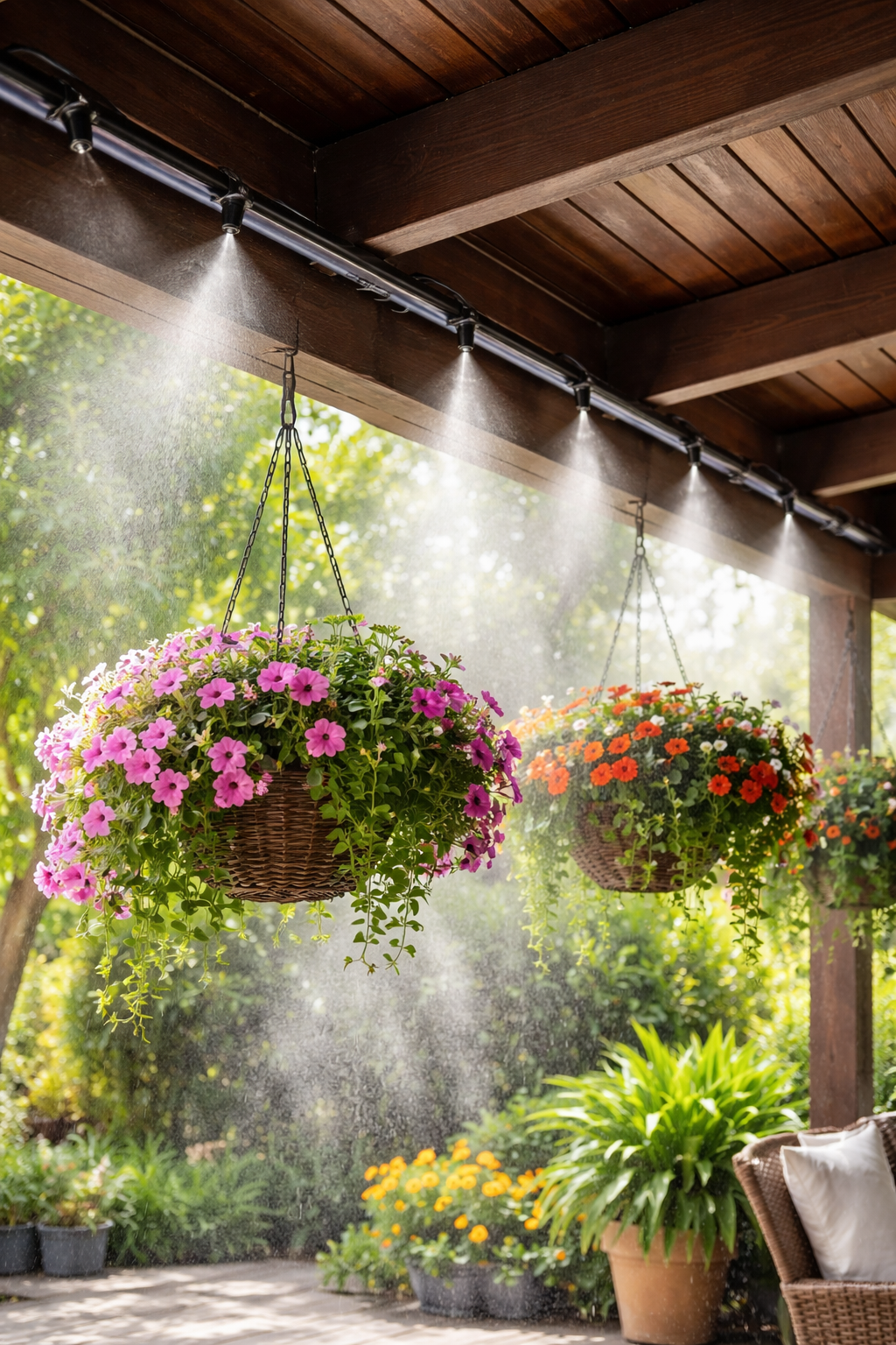 Outdoor irrigation and misting system project